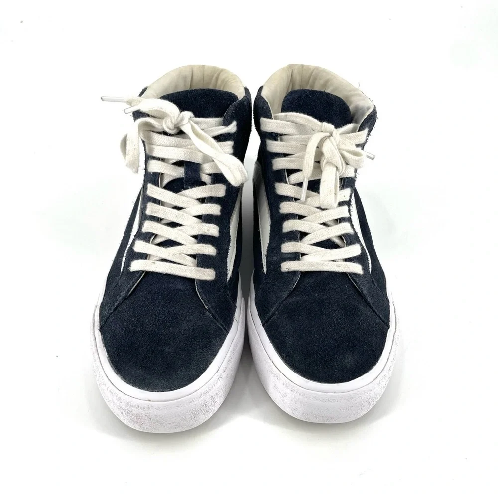 MADEWELL Sidewalk High-Top Sneakers in Suede Navy